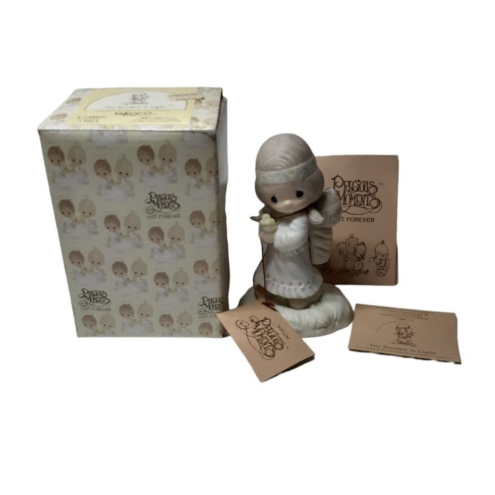 VTG Precious Moments Figurine Papoose His Burden is Light E1380/G 1978 Retired